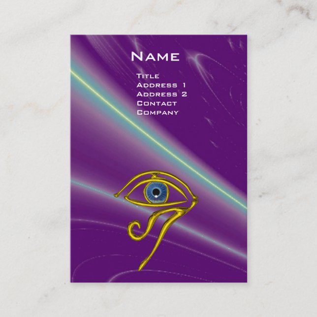 BLUE TALISMAN, purple violet white pink yellow Business Card (Front)