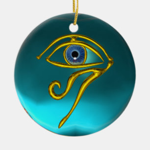 BLUE TALISMAN ,Sapphire Aquamarine Ceramic Tree Decoration
