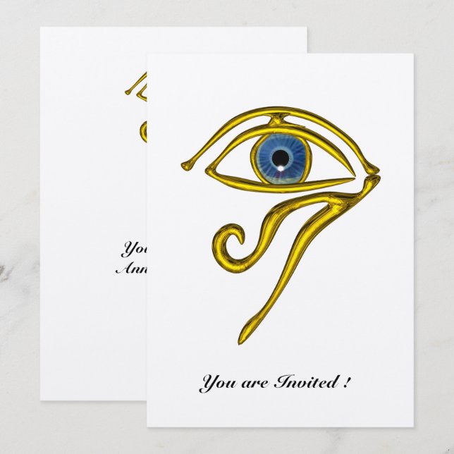 BLUE TALISMAN,silver metallic paper Invitation (Front/Back)