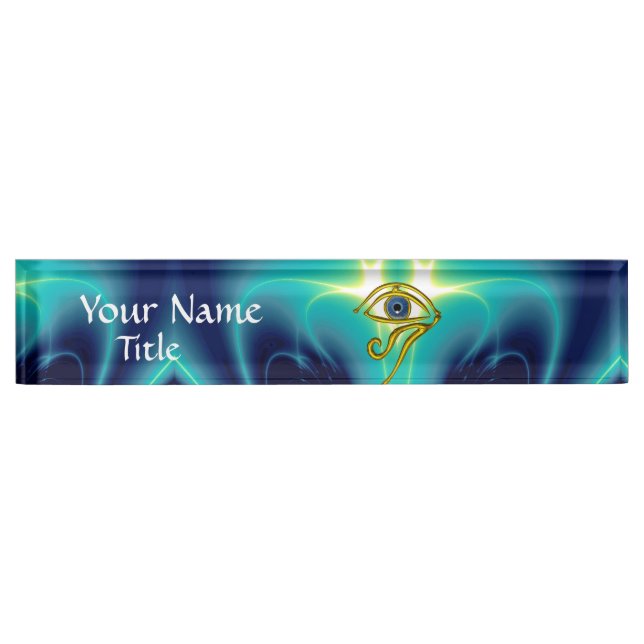 BLUE TALISMAN Turquoise Teal Nameplate (Front)
