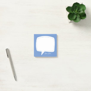 blue Talk Bubble Personalised Name speech bubble Post-it Notes