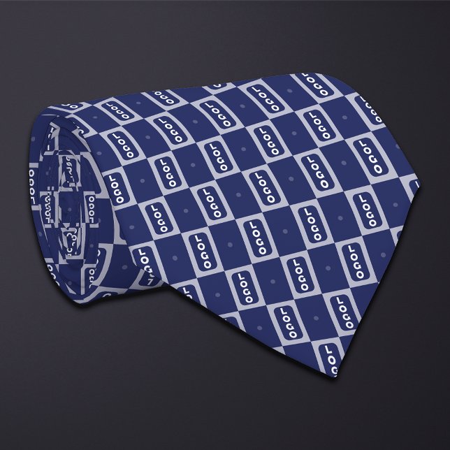 Blue (Tall Rectangle) Logo Chequerboard Tie (Creator Uploaded)