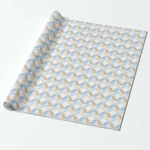 BLUE TAN BROWN PATTERNS WRAPPING PAPER