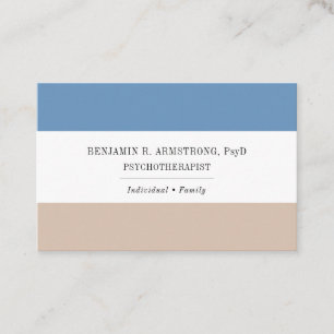 Blue Tan Psychotherapist Euro Size Business Card