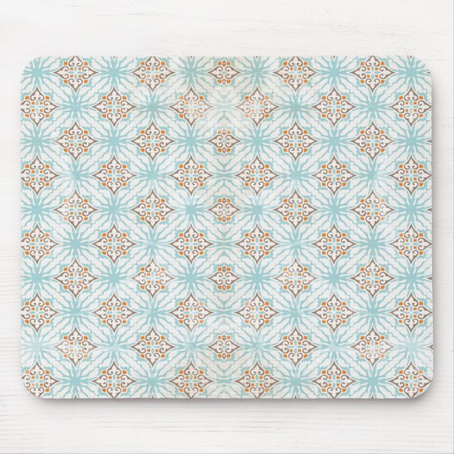 Blue Tan Rust Cream Mousepad (Front)