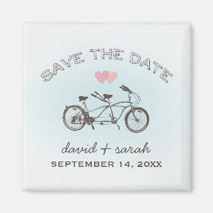 Blue Tandem Bicycle Save The Date Magnet