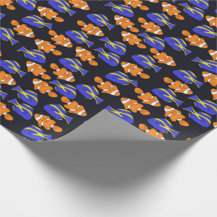 Blue Tang and clownfish ocean art Wrapping Paper