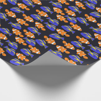 Blue Tang and clownfish ocean art Wrapping Paper