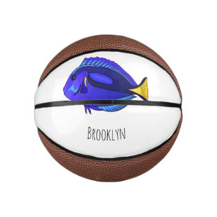 Blue tang fish cartoon illustration mini basketball