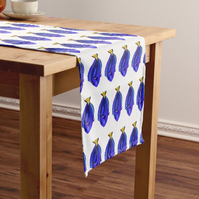 Blue tang fish cartoon illustration  short table runner (In Situ)