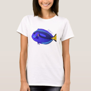Blue tang fish cartoon illustration T-Shirt