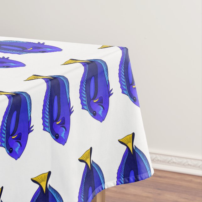 Blue tang fish cartoon illustration  tablecloth (In Situ)