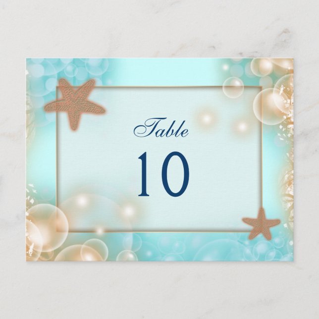 Blue tangerine wedding TABLE NUMBER Postcard (Front)