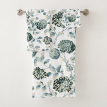 Blue Tansy Modern Vintage Botanical Floral Toile