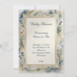 Blue Tartan Baby Shower Invitation