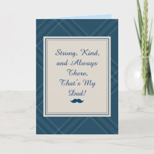 Blue Tartan Happy Father's Day Card
