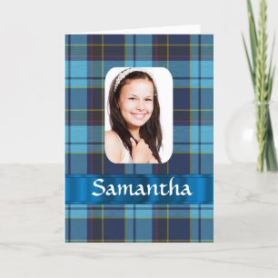 Blue tartan photo template