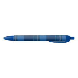 Blue Tartan Plaid, popular design, Black Ink Pen