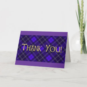 Blue Tartan Thank You Card