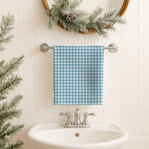 Blue Tartan Towel Cozy Gift for His Bathroom Style