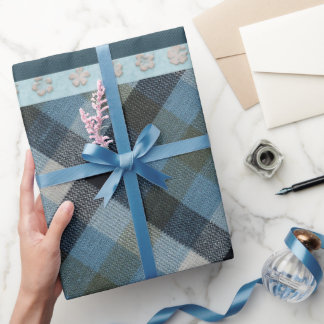 Blue Tartan Wrapping Paper