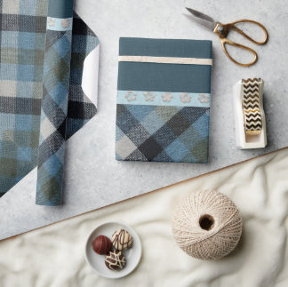 Blue Tartan Wrapping Paper
