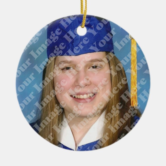 Blue Tassel Graduation Keepsake Ornament (Front)