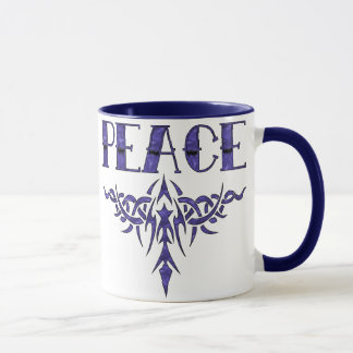 Blue Tattoo Peace Art Mug