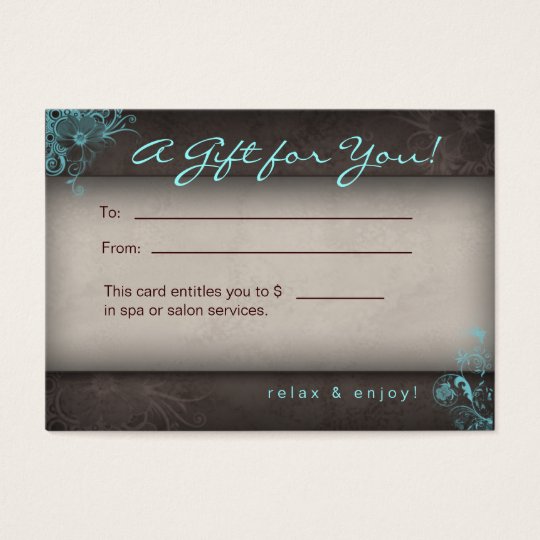Blue Taupe Salon Spa Floral Gift Card