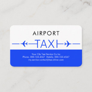 Blue Taxi Airplane Runway Business Card