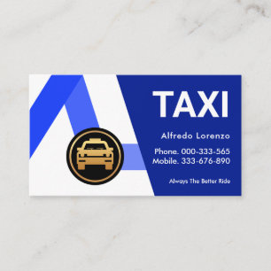 Blue Taxi Routes Ride Share Business Card