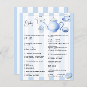 Blue tea party - Baby Trivia   Baby Shower Game