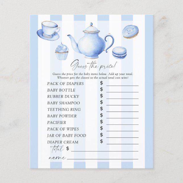 Blue tea party - Guess the price Game (Front)
