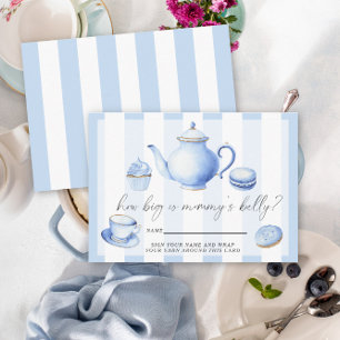 Blue Tea Party How big is mummy's belly Enclosure Card