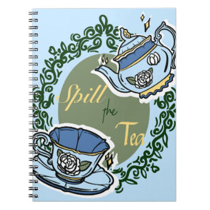 Blue tea pot notebook