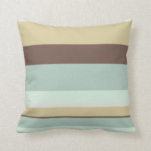 Blue Teacup Striped Pillow