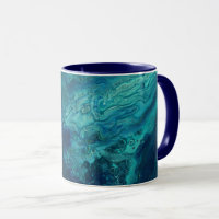 Blue Teal Acrylic Pouring Abstract Fluid Art