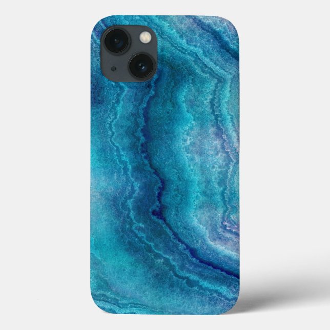 Blue Teal Agate Texture  Case-Mate iPhone Case (Back)