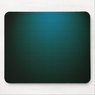 Blue teal black carbon fibre patterned mouse mat