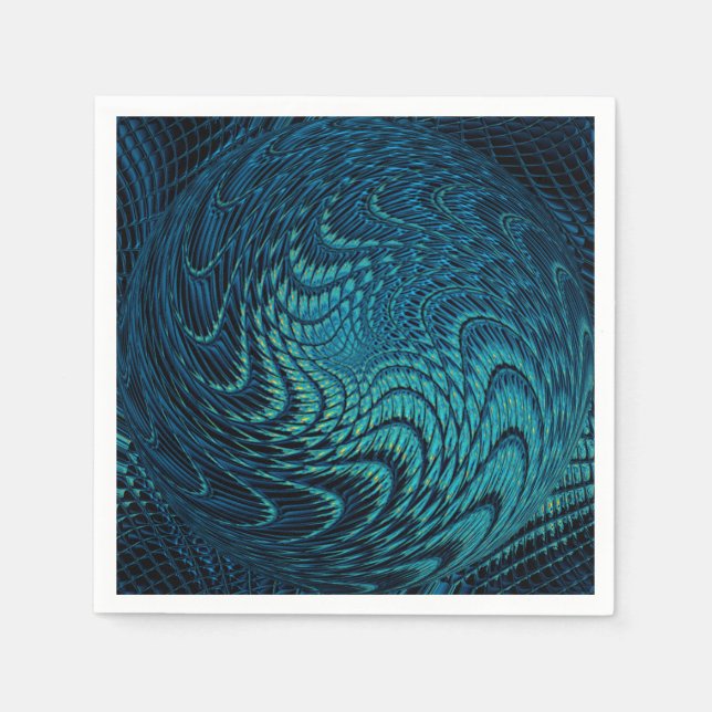 Blue Teal Decorative Napkins (Front)