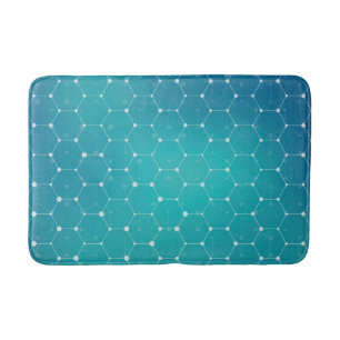 Blue Teal DNA Pattern Bath Mat