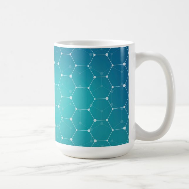 Blue Teal DNA Pattern Coffee Mug (Right)