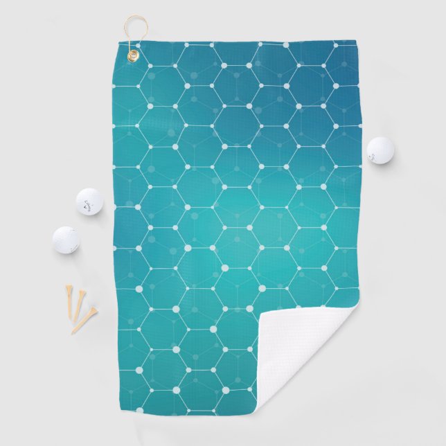 Blue Teal DNA Pattern Golf Towel (InSitu)