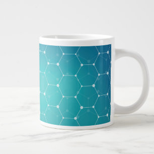 Blue Teal DNA Pattern Large Coffee Mug