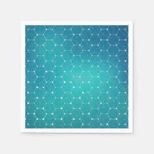 Blue Teal DNA Pattern Napkin