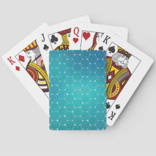 Blue Teal DNA Pattern Playing Cards