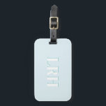 Blue Teal Double Layer Simple Initial Monogram  Luggage Tag<br><div class="desc">Meet your new travel sidekick — a modern monogram luggage tag designed in a bold teal and soft blue color palette that stands out without screaming for attention. The classic serif initial sits front and center with a subtle shadow layer, giving this tag a high-end, clean aesthetic that makes your...</div>