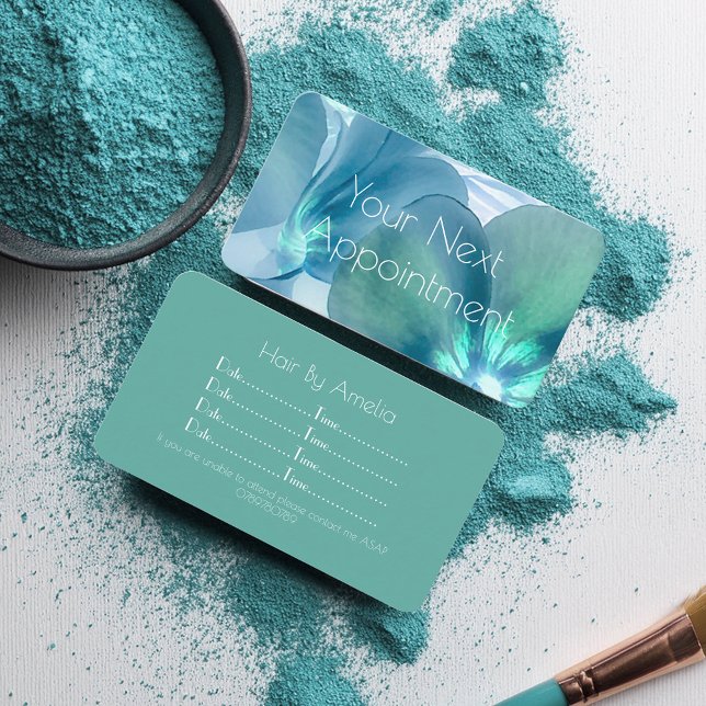 Blue & Teal Floral Appointment Card (Creator Uploaded)