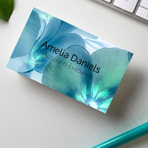 Blue & Teal Floral Business Card