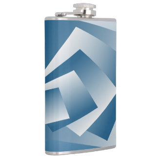 Blue Teal geometry Hip Flask